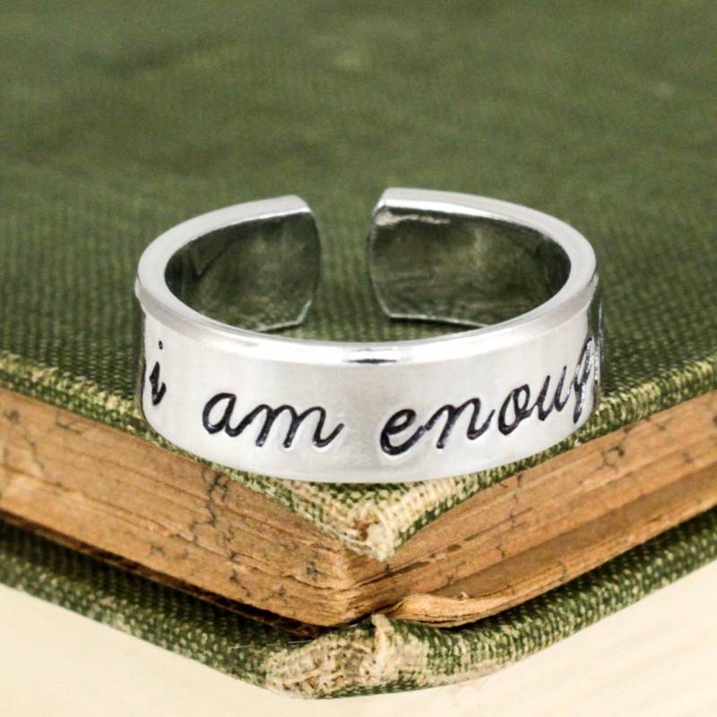 Ich Bin Genug Ring, Positivität, Feminist, Positives Denken, Schreibschrift von fromtheinternet