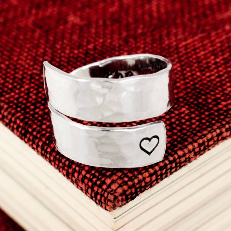 Ich Liebe Dich Bis Zum Mond Aluminium Wickelring Versteckte Botschaft Freundschaftsschmuck von fromtheinternet