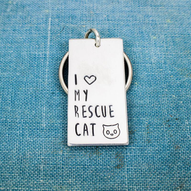 Ich Liebe Meine Rettung Katze Schlüsselanhänger - Tierrettung von fromtheinternet