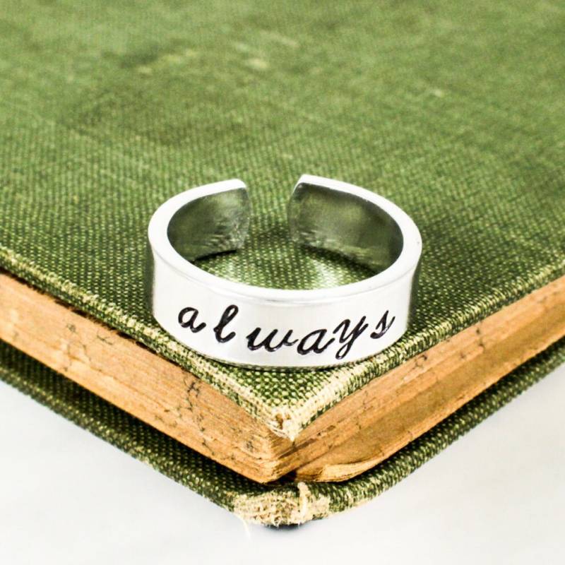 Immer Versprechen Ring Hand Gestempelt Aluminium Manschette Ring von fromtheinternet