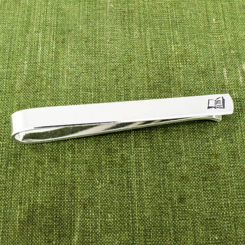 Krawattenklammer Handgestempelte Aluminium Krawattenklammer, Geschenk Für Leser von fromtheinternet