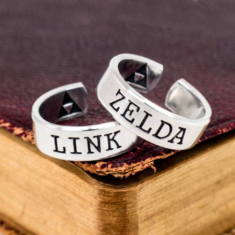 Link Und Zelda Aluminium Ring Set Gamer Paar Ringe von fromtheinternet