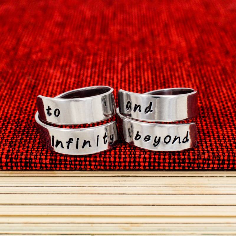 To Infinity & Darüber Hinaus Wrap Ring Set, Beste Freunde, Bff Ringe, Valentinstag Geschenk von fromtheinternet