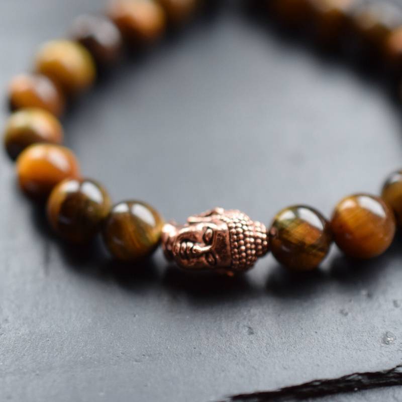 Perlenarmband Tigerauge 8mm Buddakopf Verstellbar Perlenarmband Tigerauge 8mm Buddakopf Verstellbar von froschtritsche