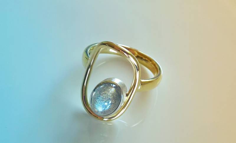 Ring Labradorit 585 Gold von frostschmuck