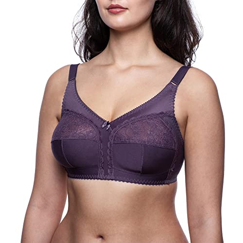 Frugue Damen Full Cup Stütz BH ohne Bügel Nicht Gepolsterter Soft Spitzen. Gr.-95G, Weinrot von frugue