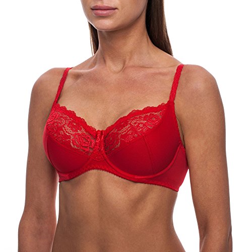 Frugue Full Cup BH mit Bügel Nicht Gepolsterter, Gr.-85C, Rot von frugue