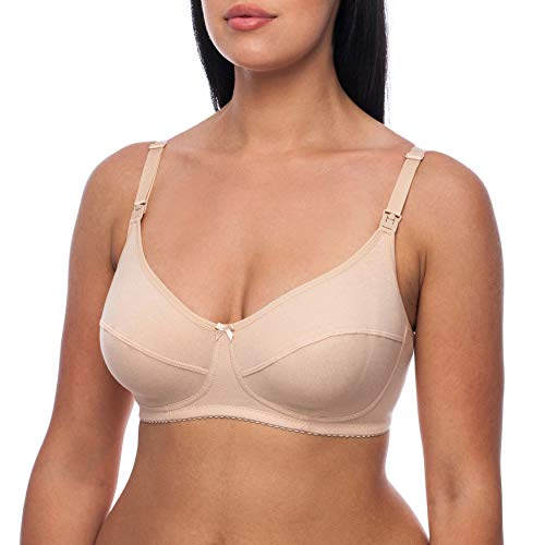 frugue Damen 90% Baumwolle Still BH ohne Bügel Schwangerschafts Beige EU 75C von frugue