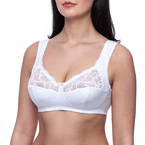 frugue Damen BH Baumwolle ohne Buegel Komfy Minimizer Weiß EU 105H von frugue