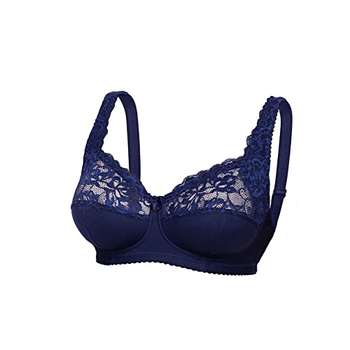 frugue Damen BH ohne Buegel Minimizer Große Größen Comfy Bügel Marineblau EU 80E von frugue