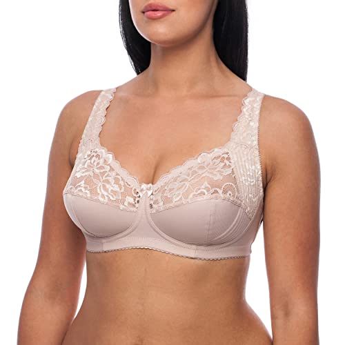 frugue Damen BH ohne Buegel Minimizer Große Größen Comfy Bügel Nude EU 85C von frugue