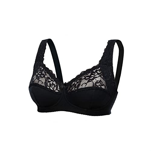 frugue Damen BH ohne Buegel Minimizer Große Größen Comfy Bügel Schwarz EU 100C von frugue