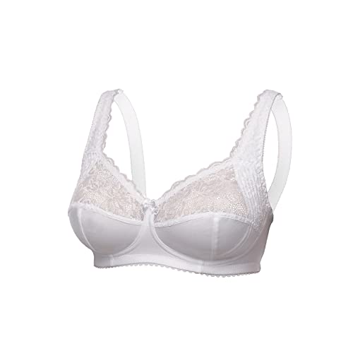 frugue Damen BH ohne Buegel Minimizer Große Größen Comfy Bügel Weiß EU 105D von frugue