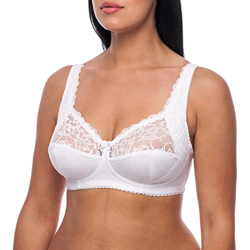 frugue Damen BH ohne Buegel Minimizer Große Größen Comfy Bügel Weiß EU 90C von frugue