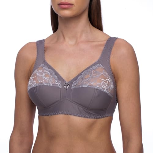 frugue Damen BH ohne Bügel Minimizer Große Größen Grau EU 110F von frugue