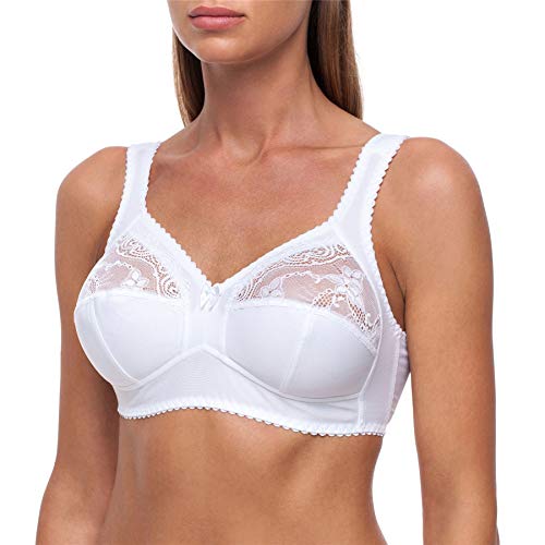 frugue Damen BH ohne Bügel Minimizer Große Größen Weiß EU 105C von frugue