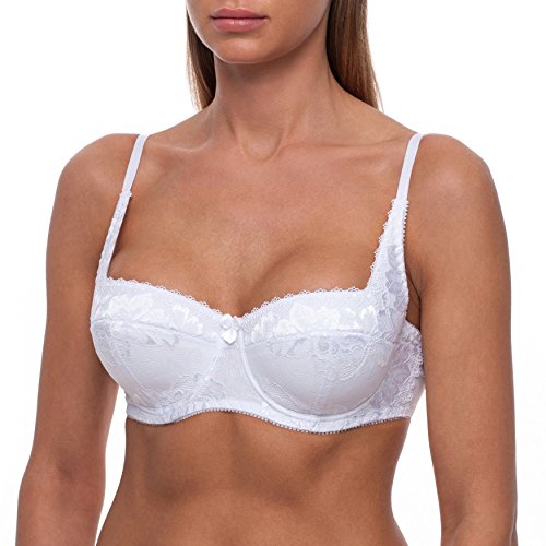 frugue Dirndl BH Damen Push Up mit Spitze Weiß EU 90D von frugue