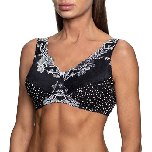 frugue Damen Kompressions BH nach Brust Op, mit Taschen Schwarz gepunktet EU 85C von frugue