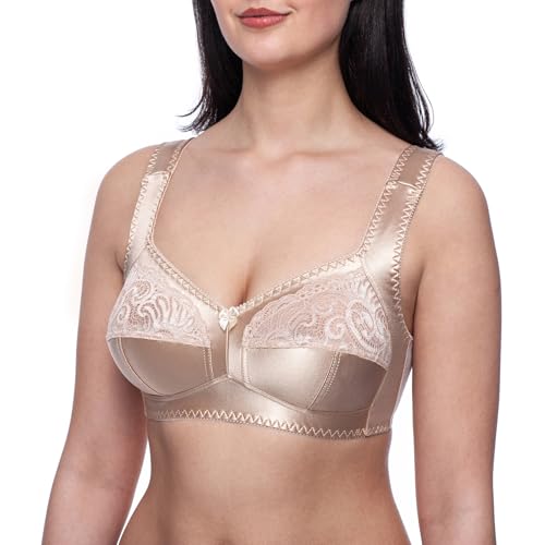 frugue Damen Minimizer BH ohne Bügel Bügelloser Große Größe Beige EU 110C von frugue
