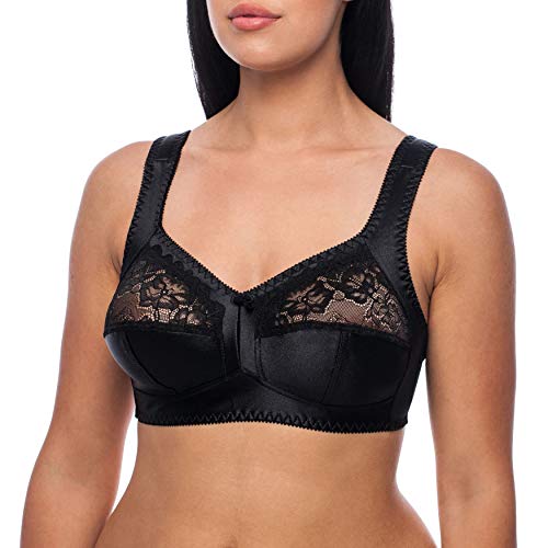 frugue Damen Minimizer BH ohne Bügel Bügelloser Große Größe Schwarz EU 95C von frugue