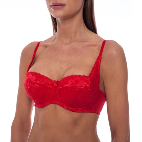 frugue Dirndl BH Damen Push Up mit Spitze Rot EU 90C von frugue