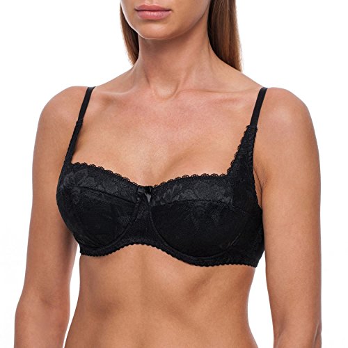 frugue Dirndl BH Damen Push Up mit Spitze Schwarz EU 100B von frugue