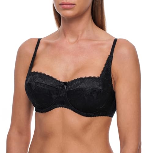 frugue Dirndl BH Damen Push Up mit Spitze Schwarz EU 85C von frugue