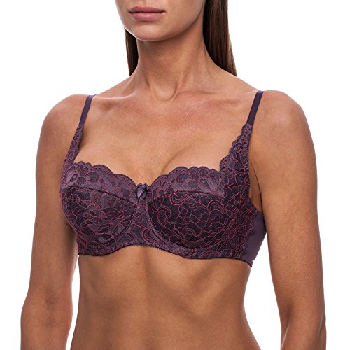 frugue Dirndl BH Damen Push Up mit Spitze Violett EU 75G von frugue