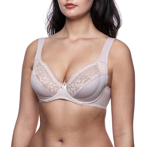 frugue Minimizer BH mit Bügel Spitze ungefüttert mit Seitensichel Beige EU 80D von frugue