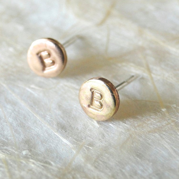 Gold Monogramm Ohrstecker Gold Monogramm Ohrstecker von fruitionjewelry