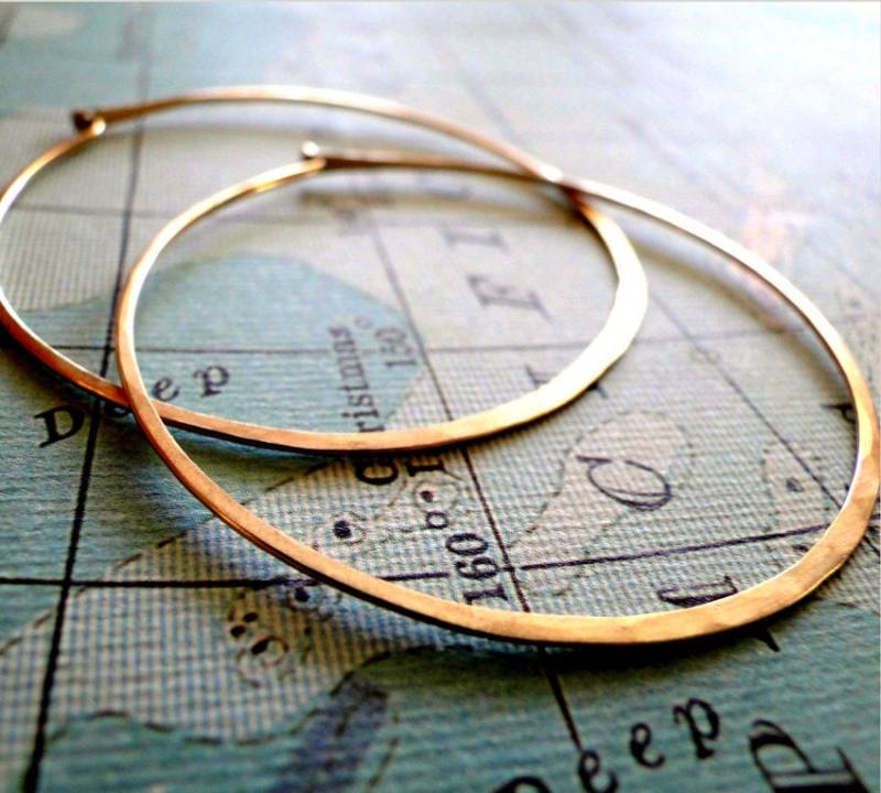 Große Gold Creolen, Hoop Ohrringe Große Gold Creolen, Hoop Ohrringe von fruitionjewelry