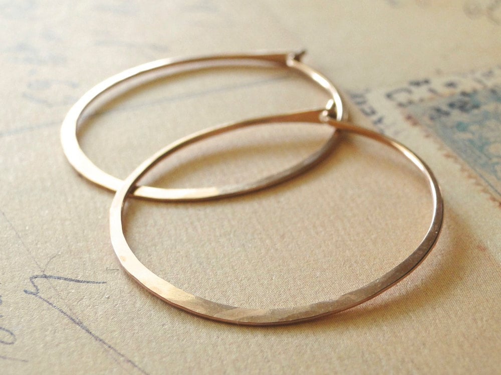 Rose Gold Creolen, Creolen Rose Gold Creolen, Creolen von fruitionjewelry