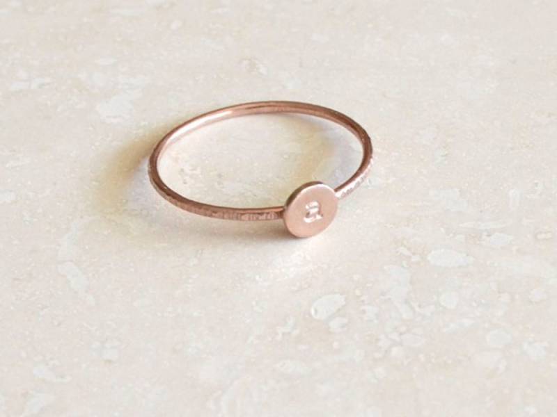 Rose Gold Monogramm Ring - Stapelbar Erste, Benutzerdefinierte Brief, Personalisierte Initialen, Stapeln, Erste Rose Gold Monogramm Ring - Stapelbar Erste, Benutzerdefinierte Brief, Personalisierte Initialen, Stapeln, Erste von fruitionjewelry