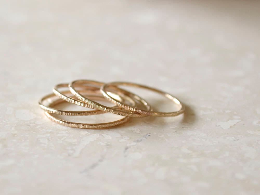 Rosegold Stapelringe - Set Von 5 Rosegold Stapelringe - Set Von 5 von fruitionjewelry