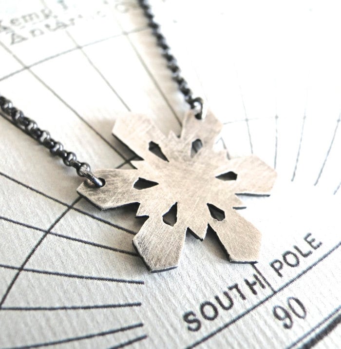 Schneeflocke, Sterling Silber, Natur Halskette, Winter Schneeflocke, Sterling Silber, Natur Halskette, Winter von fruitionjewelry