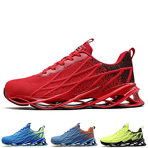 Sneaker Herren Damen Laufschuhe Straßenlaufschuhe Outdoor Atmungsaktive Fitness Turnschuhe Red 45 EU von frysen