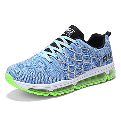 frysen Herren Damen Sportschuhe Laufschuhe mit Luftpolster Turnschuhe Profilsohle Sneakers Leichte Schuhe 1643 Blue 44 von frysen