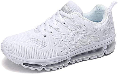 frysen Herren Damen Sportschuhe Laufschuhe mit Luftpolster Turnschuhe Profilsohle Sneakers Leichte Schuhe White 38 von frysen