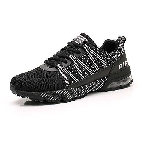 frysen Laufschuhe Herren Damen Atmungsaktiv Leichtgewicht Luftpolster Sportschuhe Turnschuhe Straßenlaufschuhe Sneaker Joggingschuhe Walkingschuhe Sport Fitness Schuhe Black Schwarz 39 von frysen