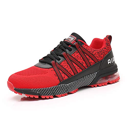 frysen Laufschuhe Herren Damen Atmungsaktiv Leichtgewicht Luftpolster Sportschuhe Turnschuhe Straßenlaufschuhe Sneaker Joggingschuhe Walkingschuhe Sport Fitness Schuhe Rot Red 37 von frysen