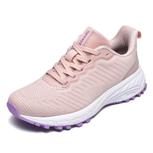 frysen Sneaker Laufschuhe Damen Herren Running Tennis Jogging Fitness Freizeit Turnschuhe Leichtgewichts Atmungsaktiv Sportschuhe Pinkwhite 40 von frysen