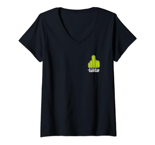 Damen fucktus kaktus mittelfinger stinkefinger geschenkidee T-Shirt mit V-Ausschnitt Damen fucktus kaktus mittelfinger stinkefinger geschenkidee T-Shirt mit V-Ausschnitt von fucktus kaktus neophyte mittelfinger geschenke