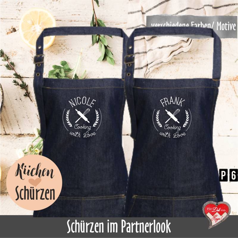 Schürzen Im Partnerlook | Küchenschürzen Für Paare Hochzeitsgeschenk von fuerdichvonherzen
