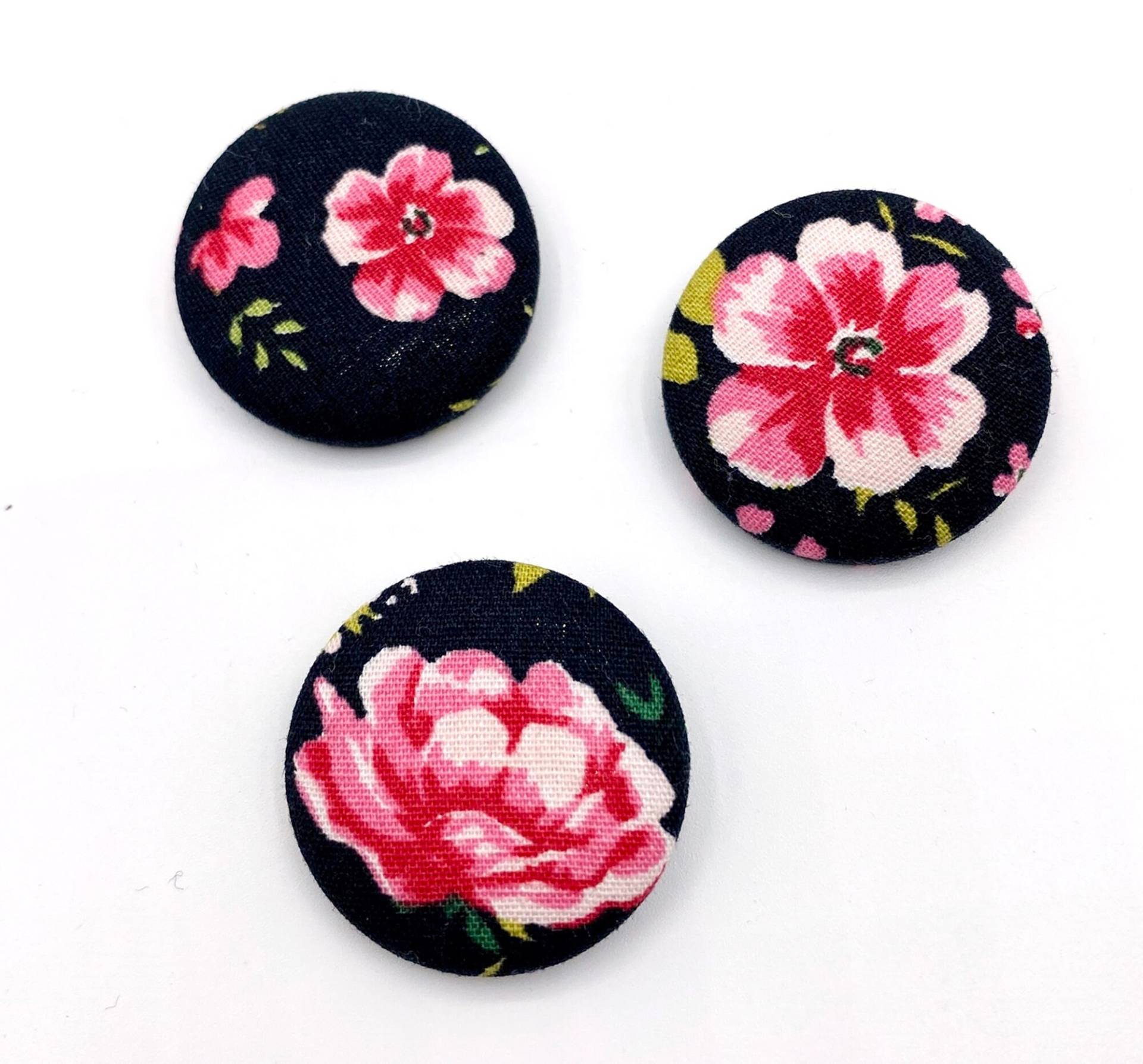 Blumen Rosen Stoffbutton/ Stoffbrosche 3Er Set Oder Einzeln von fuersherz
