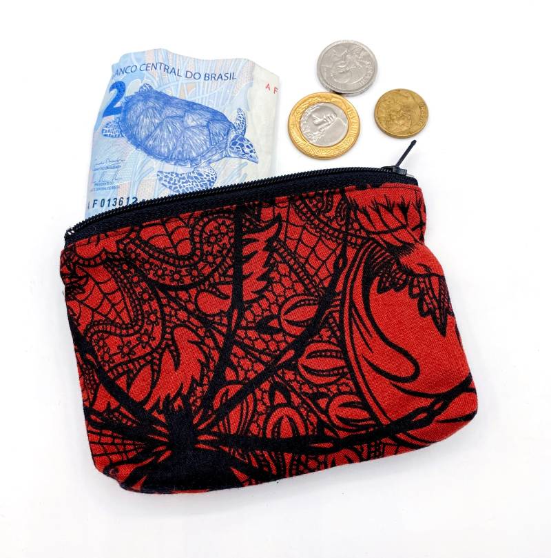 Gothic Muster Rot Mini-Portemonnaie Halloween Geldbeutel Ornament von fuersherz