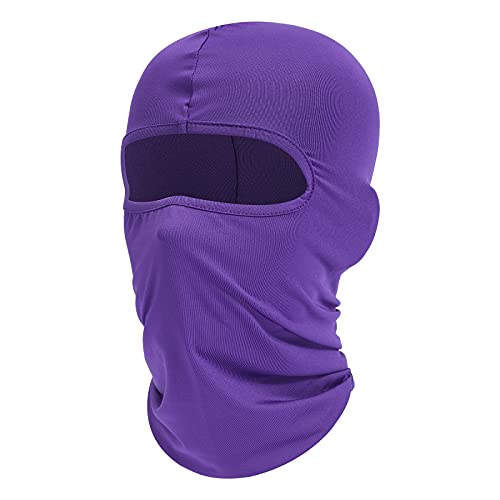 fuinloth Sturmhauben, Gesichtshaube, Skimaske, Hals Gaiter, UV-Schutz, Motorrad- und Fahrrad-Gesichtsmaske, Balaclavas für Herren/Damen Lila von fuinloth