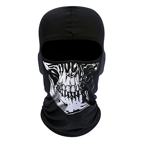 fuinloth Sturmhauben, Gesichtshaube, Skimaske, Hals Gaiter, UV-Schutz, Motorrad- und Fahrrad-Gesichtsmaske, Balaclavas für Herren/Damen Schädel von fuinloth