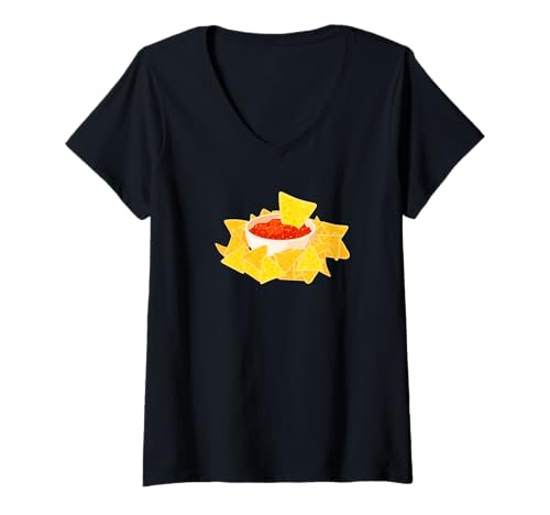 Damen Chips und Salsa T-Shirt mit V-Ausschnitt Damen Chips und Salsa T-Shirt mit V-Ausschnitt von fun food designs
