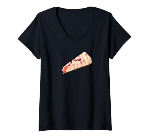 Damen Erdbeer-Käsekuchenscheibe – leckeres Dessert T-Shirt mit V-Ausschnitt Damen Erdbeer-Käsekuchenscheibe – leckeres Dessert T-Shirt mit V-Ausschnitt von fun food designs