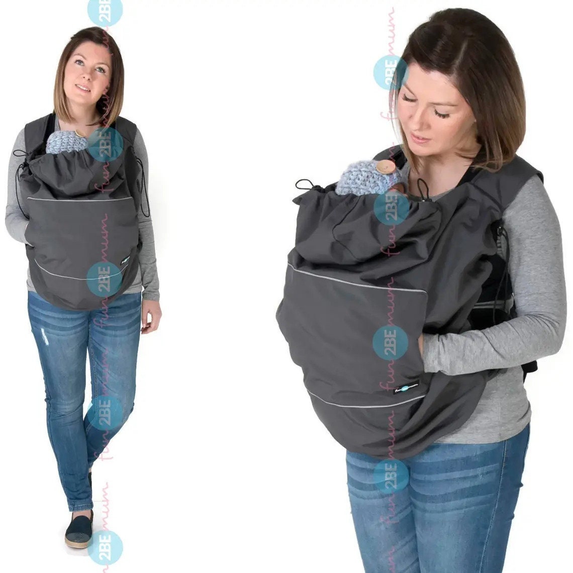 Fun2Bemum Softshell Baby Tragecover Graphit von fun2BEmum